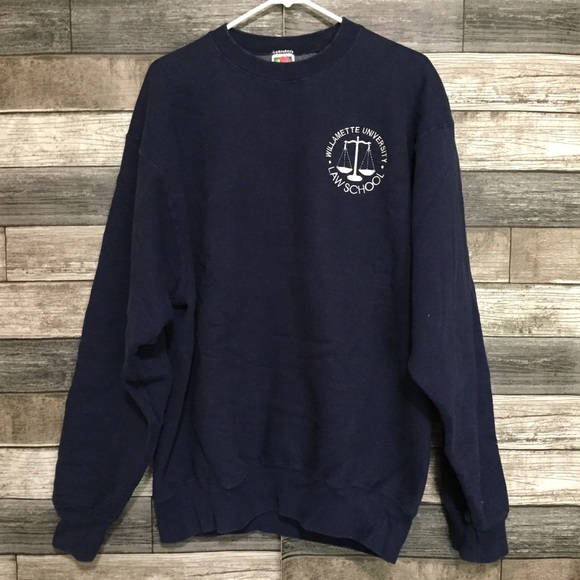 Vtg Fruit Of The Loom Williamette University Law School Sweatshirt Men’s XL Blue - Picture 5 of 7